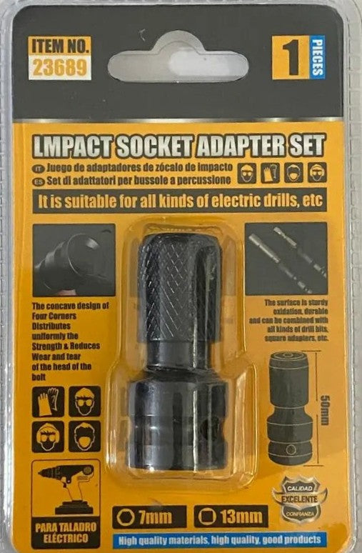 1/2-Inch to 1/4-Inch Hex Impact Socket Adapter