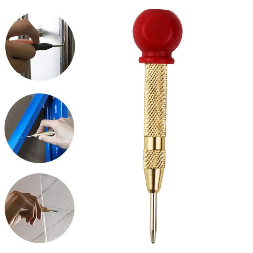 NIDONE Central Hole Brass Automatic Spring Punch Tool for Wood Plastic Steel Wood Steel