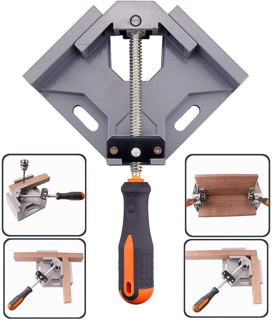 WEICHUAN Aluminum Alloy Right Angle Clamp 90 Degree Angle Clamp Corner Clamp Right Angle Vise Adjustable Frame Clamp With Adjustable Swing Jaw for DIY Woodworking(Pack of 1)