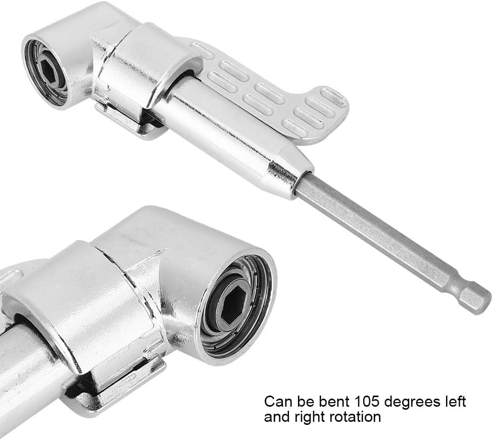 105 Degree Screwdriver, Labor Saving Drill Socket Adapter, Hex Shank Screwdriver Angled Bit Holder Electric Drill Tool