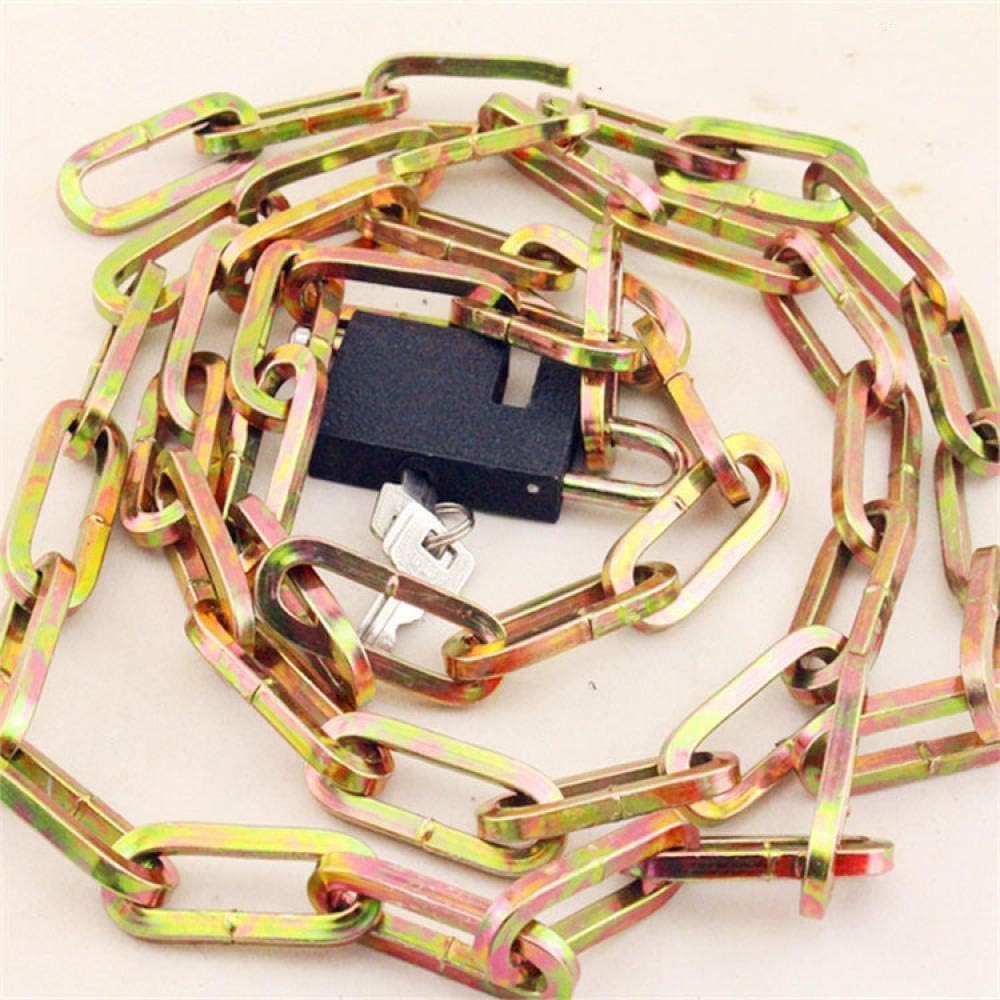 Security Chain Lock with Keys, 180cm Heavy Duty Metal Chain for Bikes and Doors