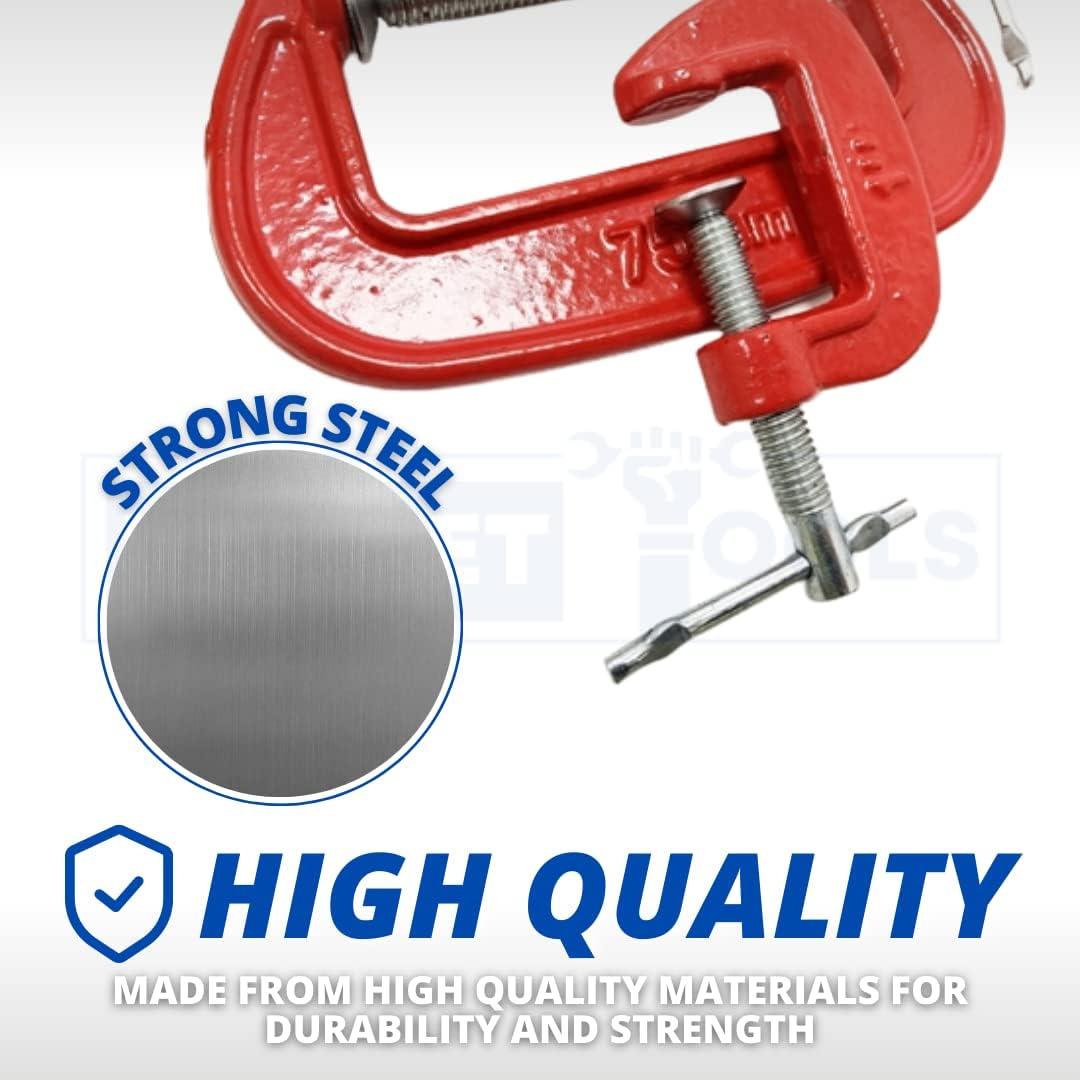 3pc Mini G-clamp Set Cast Iron Frame Swivel Shoe T-bar Handle DIY Clamps for Woodwork G Clamps C Clamp Joiner Woodworking Clamps Professional