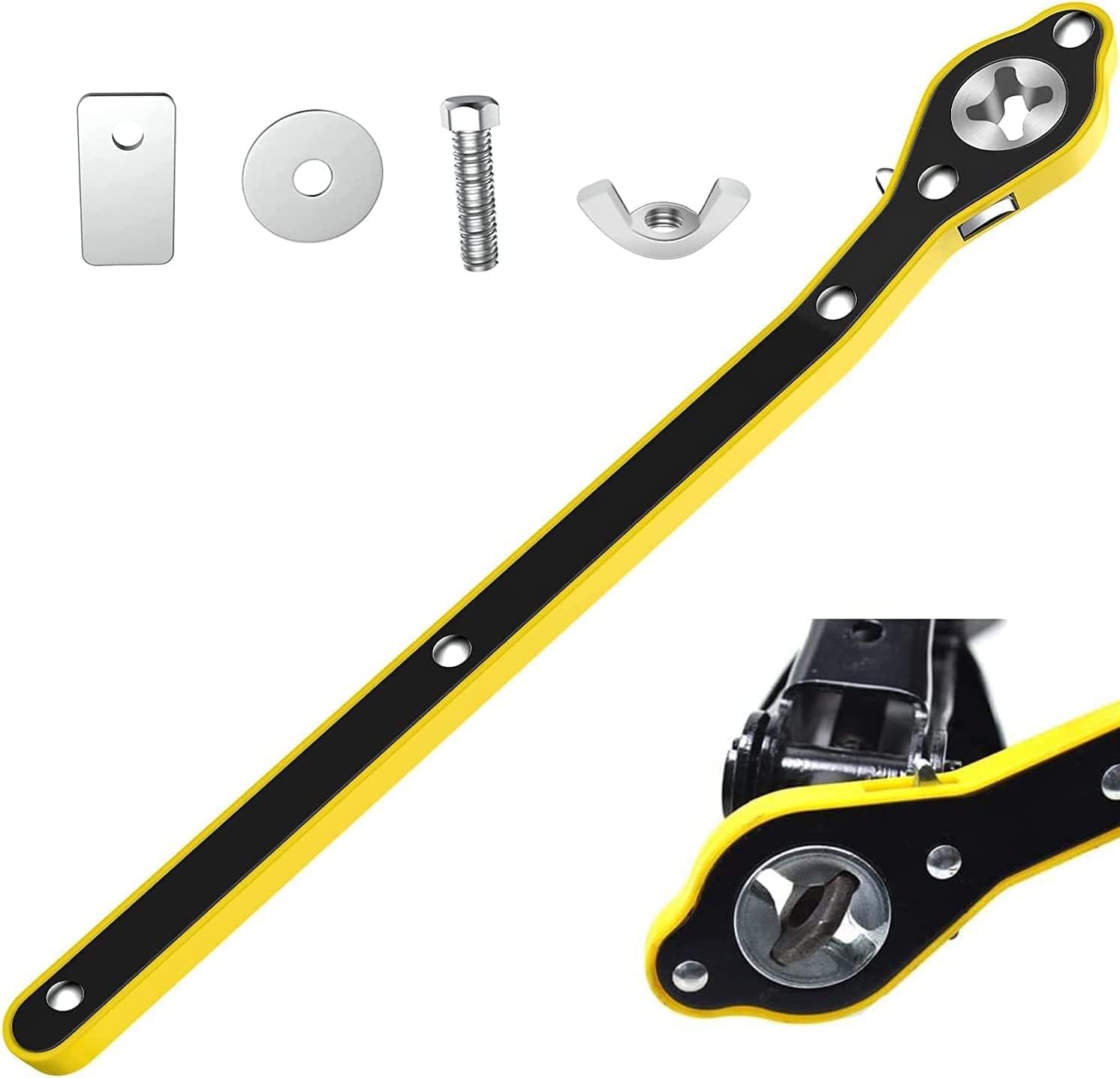 Madashop Car Jack Ratchet Wrench, 34cm Heavy-Duty Handle, Metal Scissor Jack Tool for Cars, SUVs, Vans