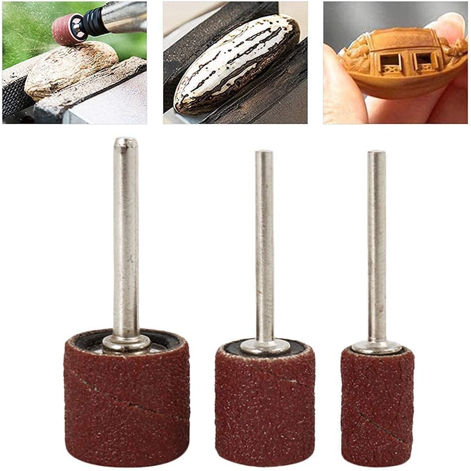 252 Pieces Sanding Drum Kit with Free Box Including 240 Pieces Drum Sander Nail Sanding Band Sleeves and 12 Pieces Drum Mandrels for Dremel Rotary Tool Set