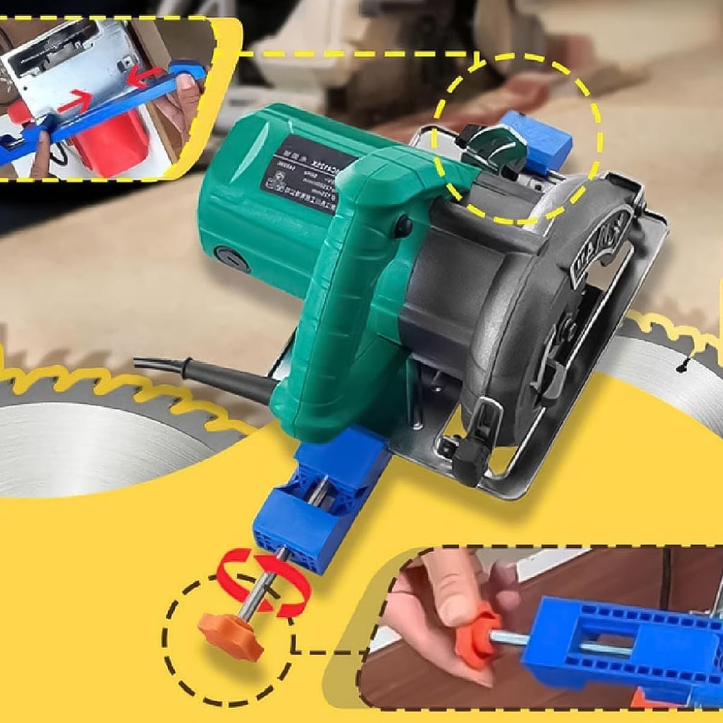 Serplex® Clamp Circular Saw Guide for 4-Inch Dusty Cutting Machines, Adjustable Cutting Machine Base Guide for Precision Woodworking, Marble Cutting, DIY, and Professional Use, Fits 145mm-208mm Models