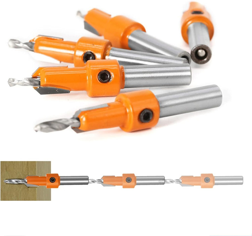 ALKOF Hole saw kit Countersink Drill Bit Set Adjustable Center Drill Chamfer Bit Woodworking Counter Sink Drill Bit (Size : 3mm)