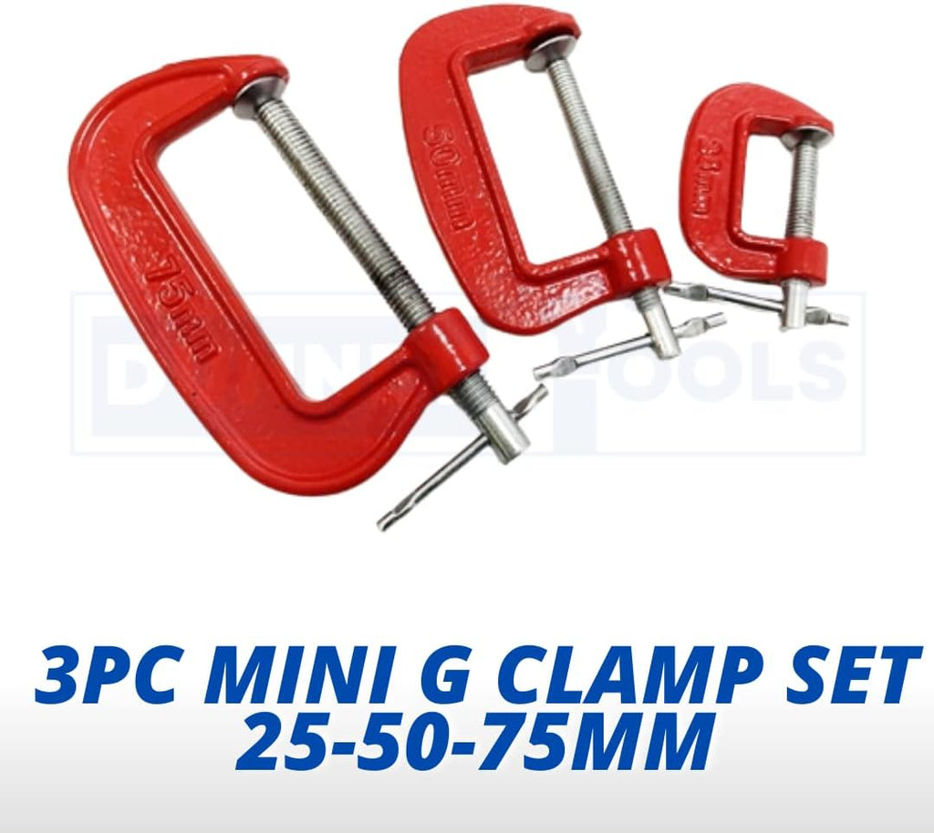 3pc Mini G-clamp Set Cast Iron Frame Swivel Shoe T-bar Handle DIY Clamps for Woodwork G Clamps C Clamp Joiner Woodworking Clamps Professional