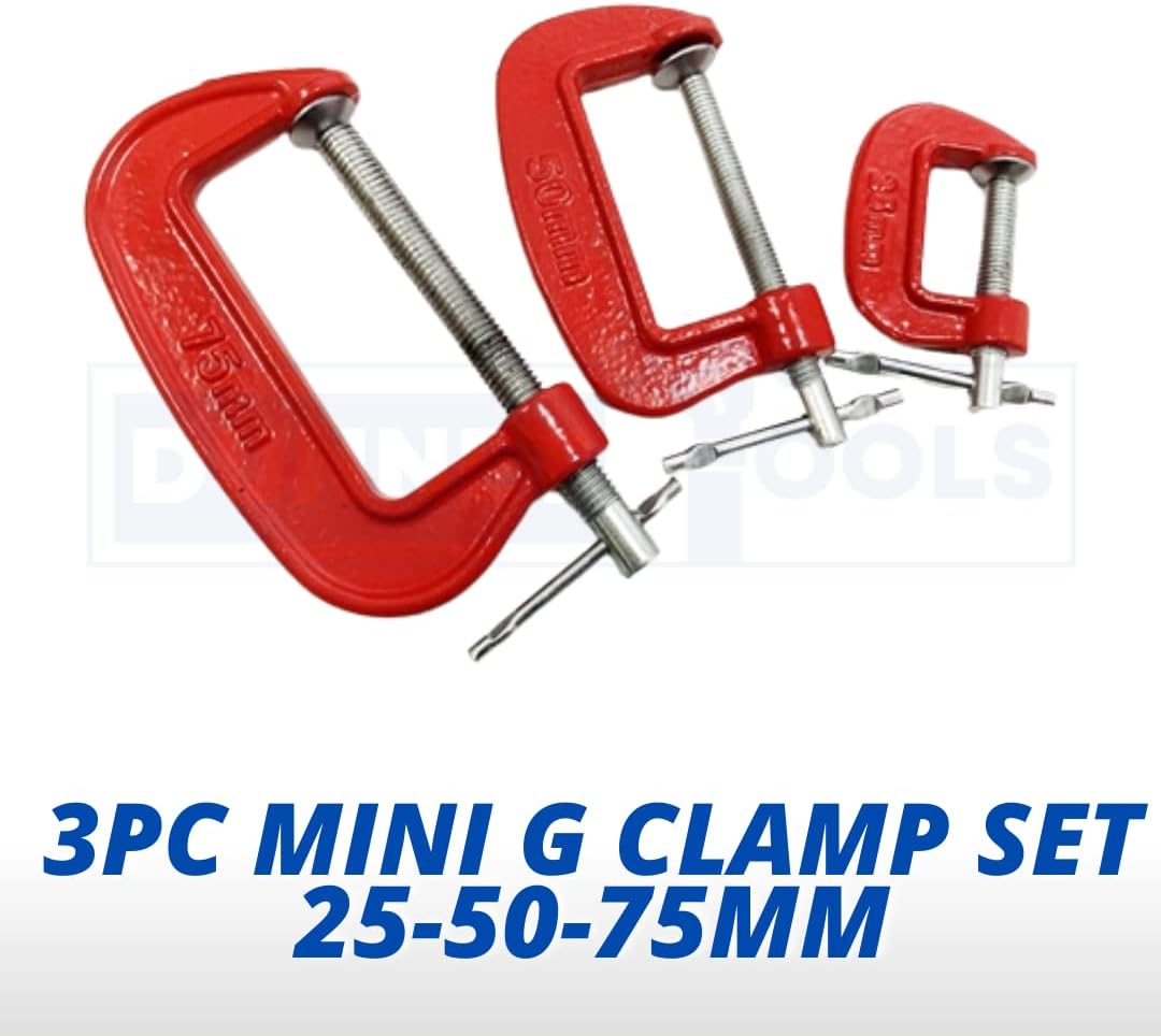 3pc Mini G-clamp Set Cast Iron Frame Swivel Shoe T-bar Handle DIY Clamps for Woodwork G Clamps C Clamp Joiner Woodworking Clamps Professional