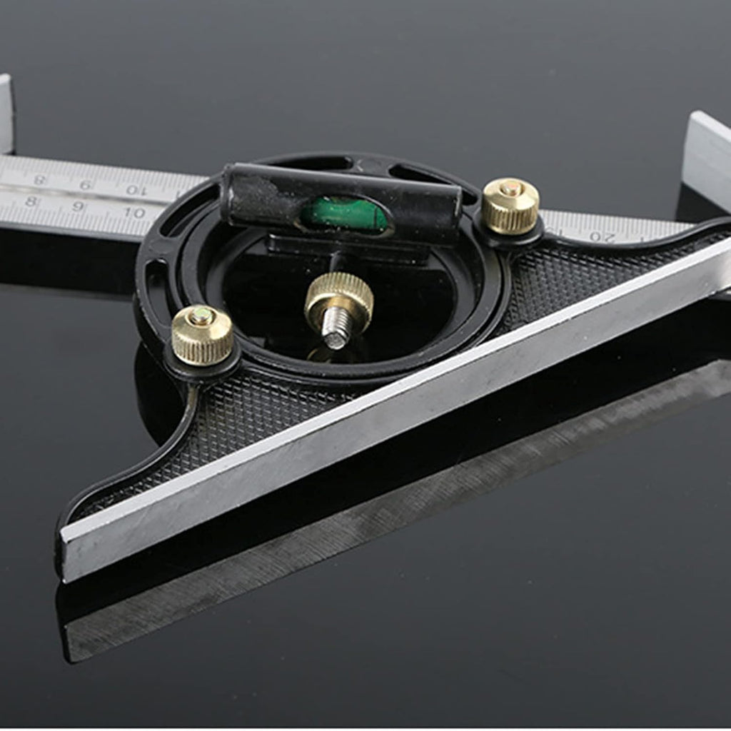 Square Angle Ruler,3Pcs/Set 300mm Stainless Steel t Square Ruler Adjustable Sliding Combination & Protractor Level Measure Measuring Set