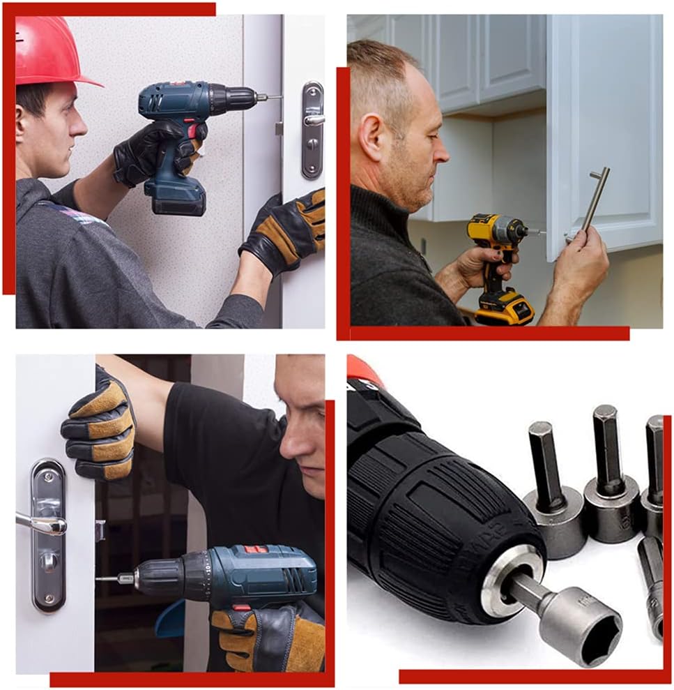 9 Pcs Hex Drill Bits Tools,5-13mm Hex Shank Magnetic Nut Setter Driver, Drill Bit Set Powerful Socket Combination Quick Change Metric Nut Driver Set for ElectricManual Screwdrivers