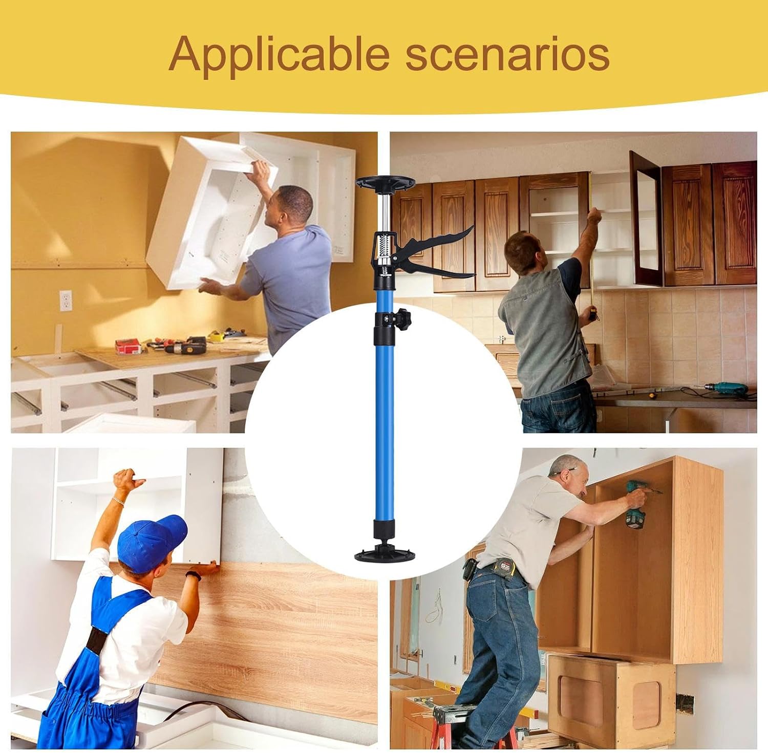 Cabinet Installation Jack 1/2 Pack, Labor Saving Hand Lifting Jack Tool, Third Hand Tool, Lever Arm Lifter For Installing Cabinets, Ratcheting Cargo, Range Hoods, Drywall