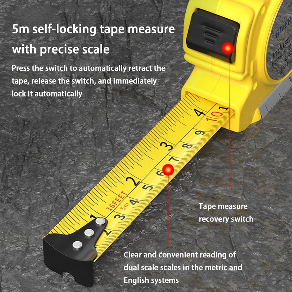 River Global Laser Level, Industrial Beam Measuring Equipment, 16 ft/5 m
