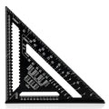Professional Aluminum Speed Square, 12 inch Triangle Ruler, Black Metric Rafter Square with Conversion Tables, 30x30cm Carpenter Protractor for Woodworking Angle Measuring
