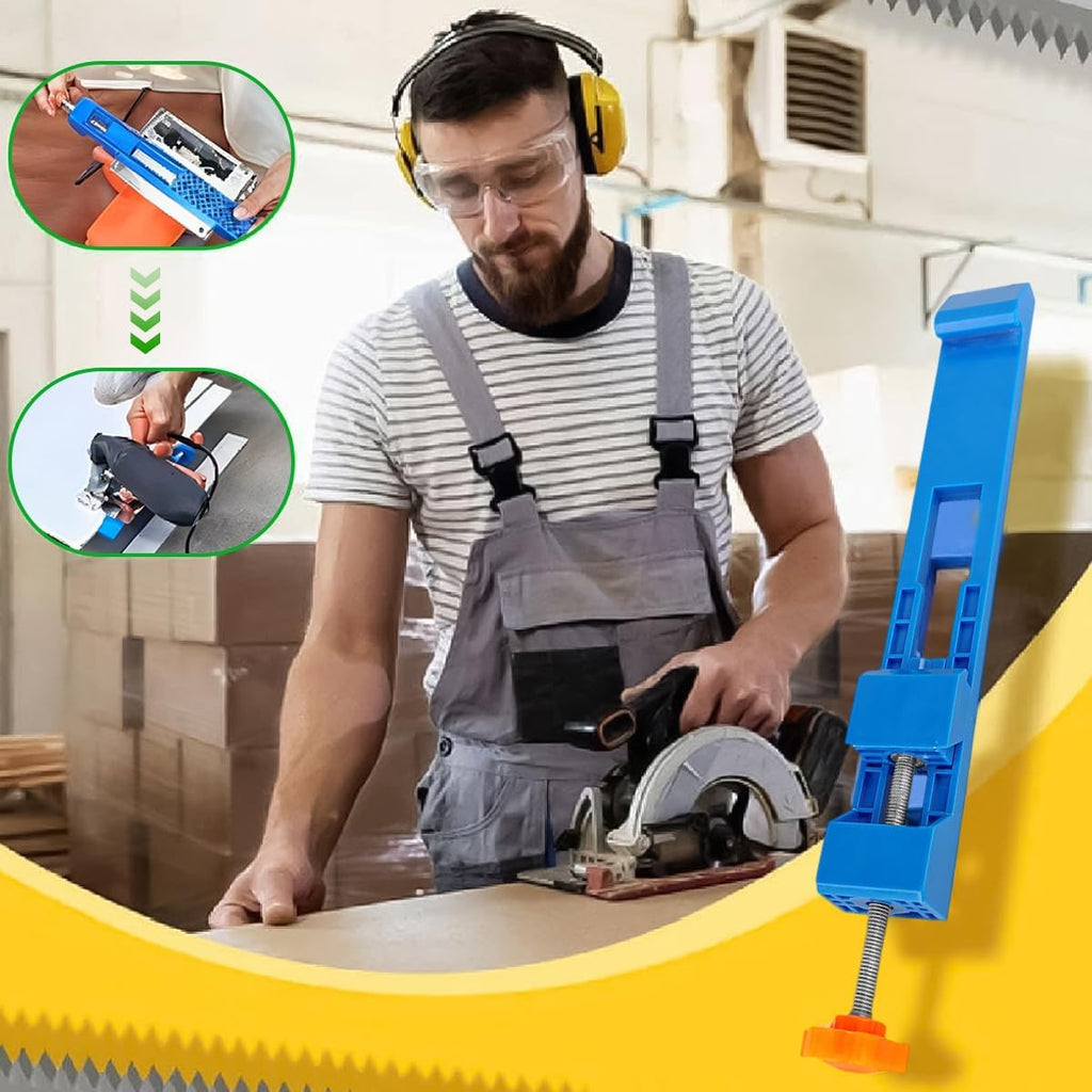 Serplex® Clamp Circular Saw Guide for 4-Inch Dusty Cutting Machines, Adjustable Cutting Machine Base Guide for Precision Woodworking, Marble Cutting, DIY, and Professional Use, Fits 145mm-208mm Models