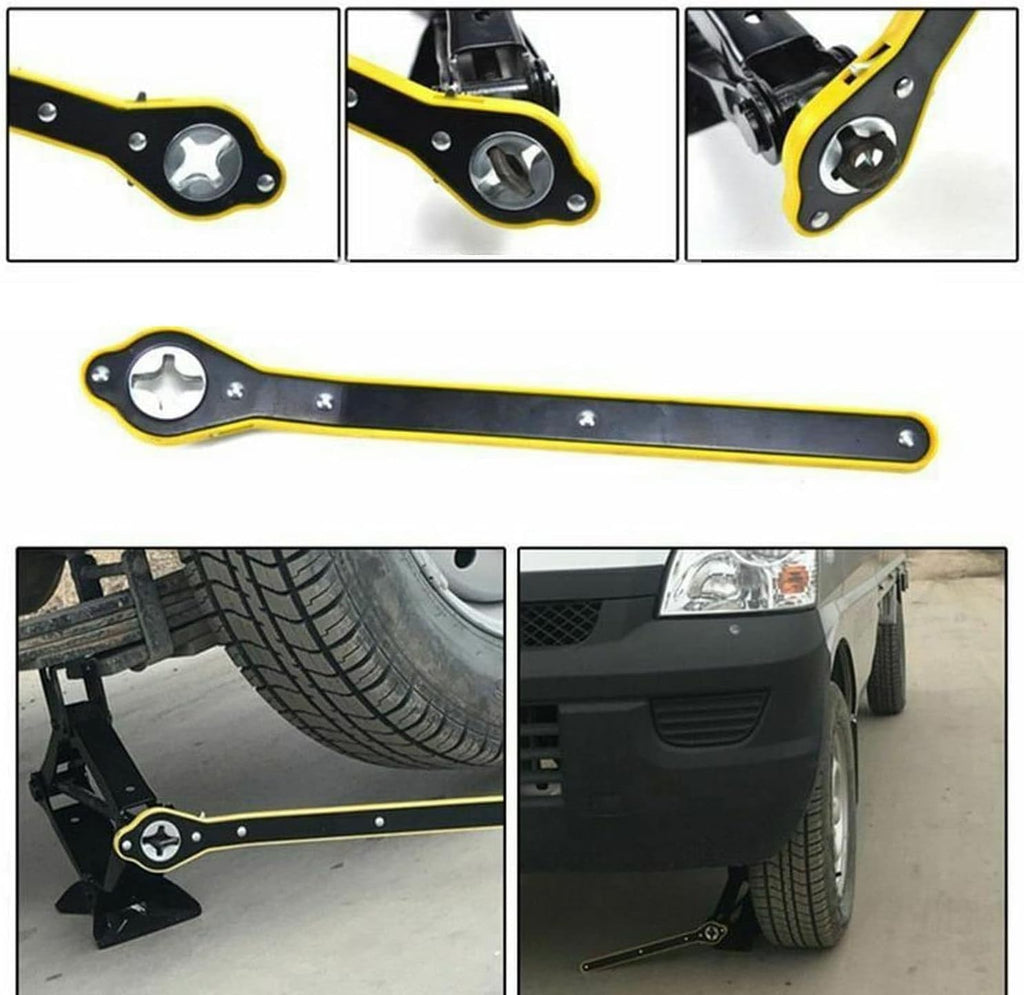 Madashop Car Jack Ratchet Wrench, 34cm Heavy-Duty Handle, Metal Scissor Jack Tool for Cars, SUVs, Vans